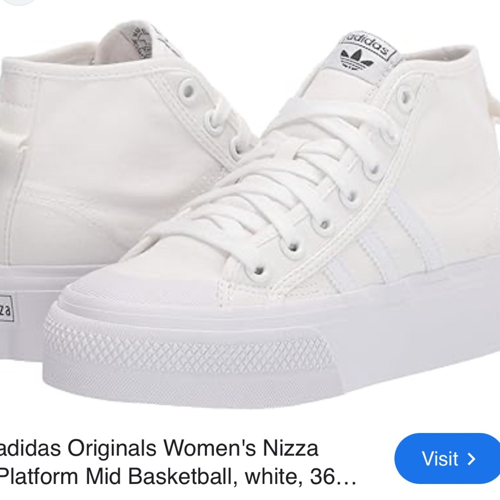 Adidas Originals Women's Nizza Platform Mid Basketball Shoes - White
